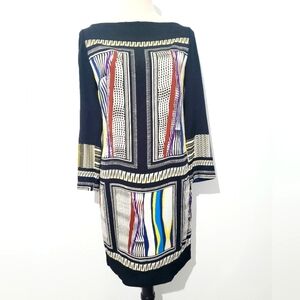 Diane von Furstenberg Silk Blend Shift Dress Women’s Size 6 Geometric Print